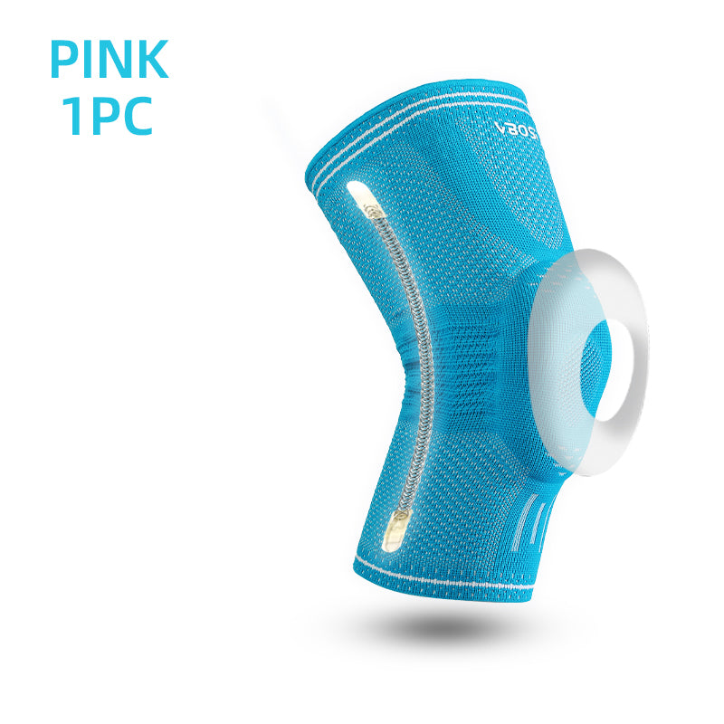 VBOSI 1 Piece Anti-slip Compression Breathable Sports Knee Support with Gel Pad and Stabilizers