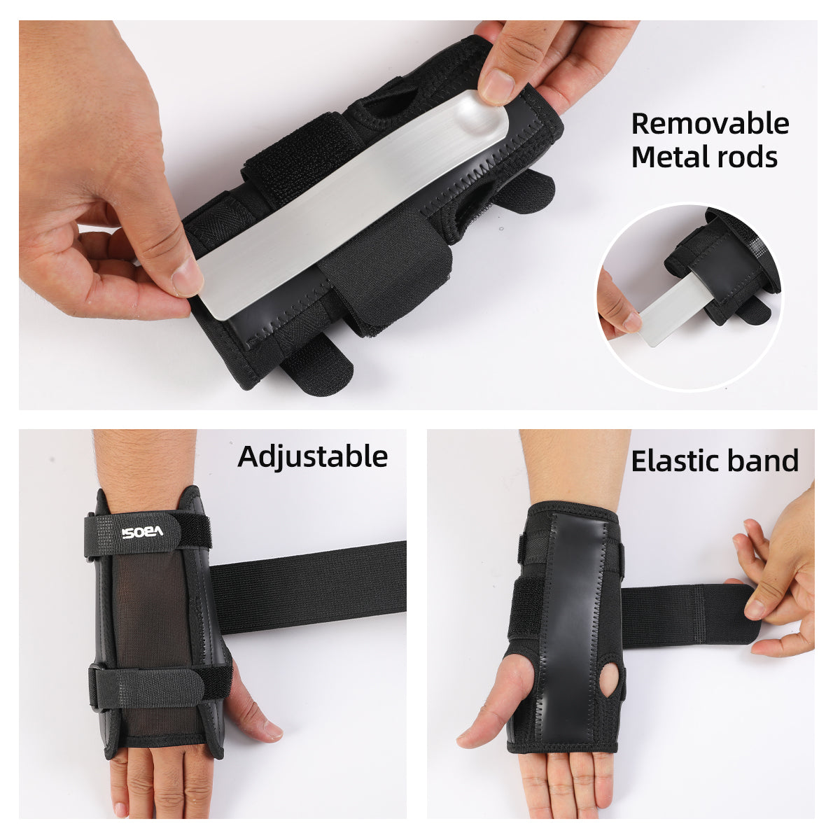 JINGBA SUPPORT 0208 Attelle de poignet en fer métallique Support de poignet pour tendinite Arthrite Soulagement de la douleur