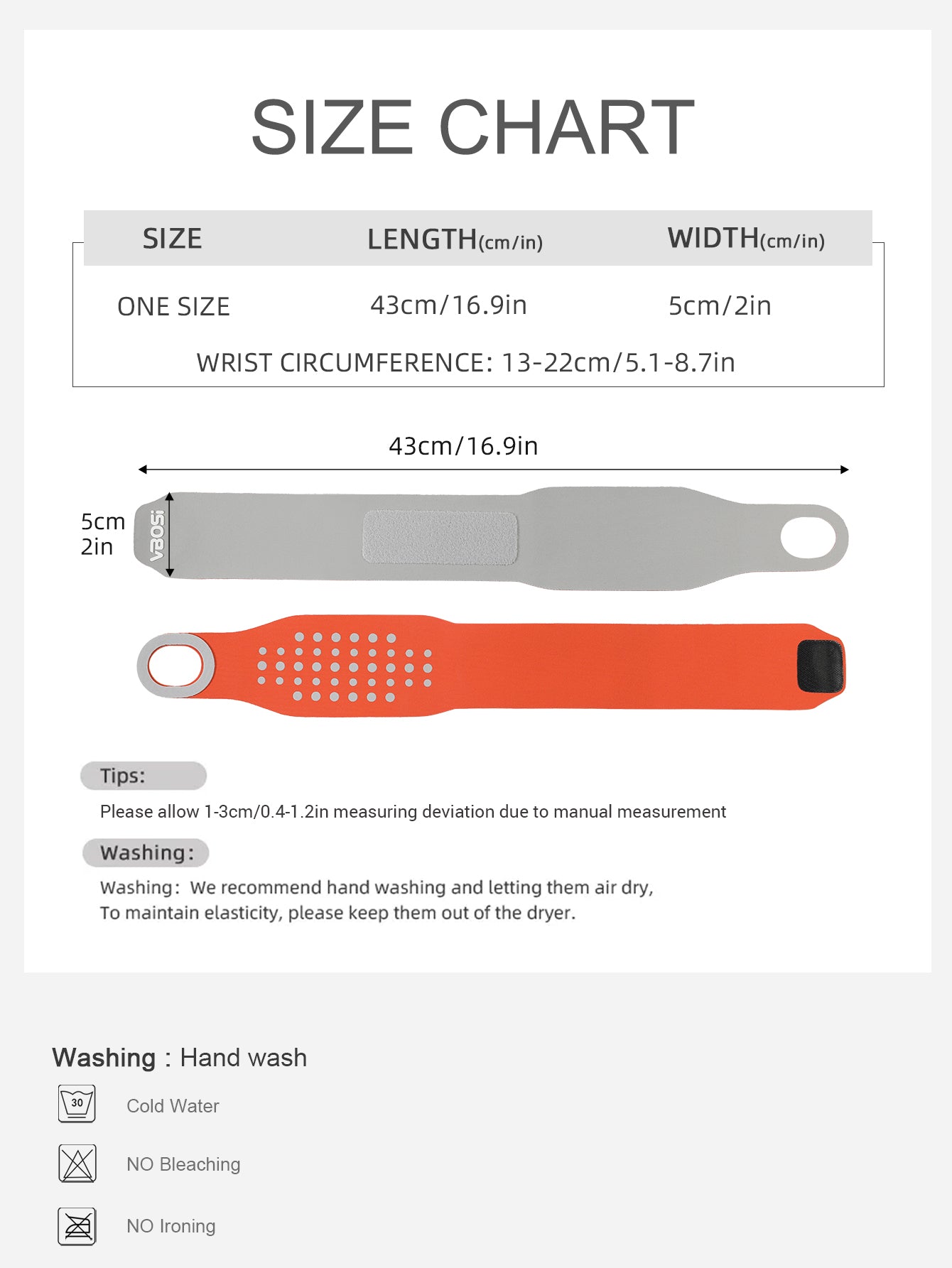 VBOSi 1 Pair Lightweight Elastic Wrist Wrap