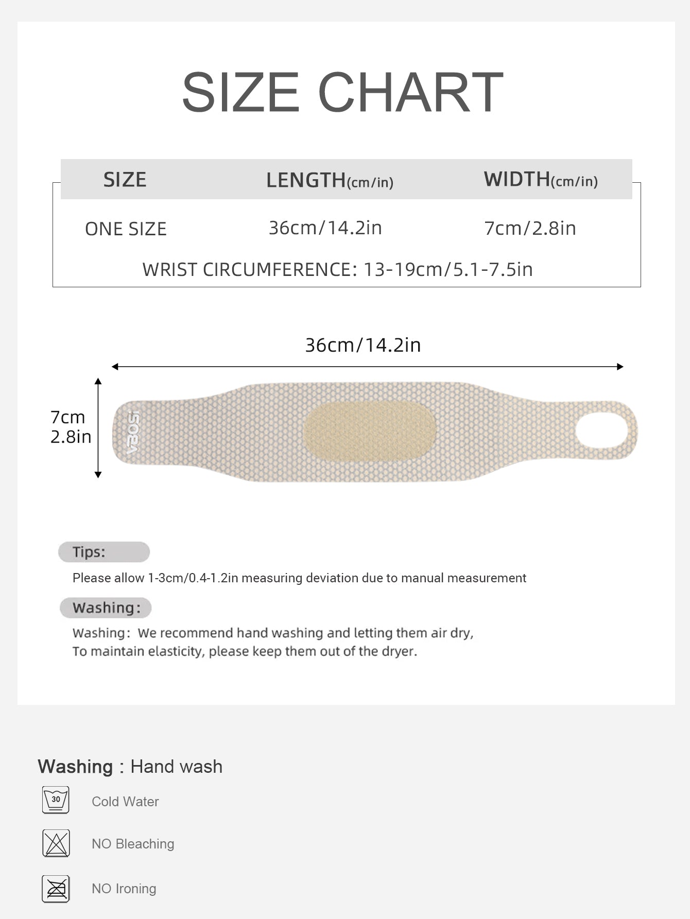 VBOSi 1 Pair Lightweight Elastic Wrist Wrap