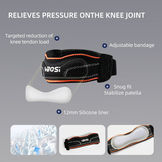 VBOSi 1 Piece Patellar Strap with Silicone Pad