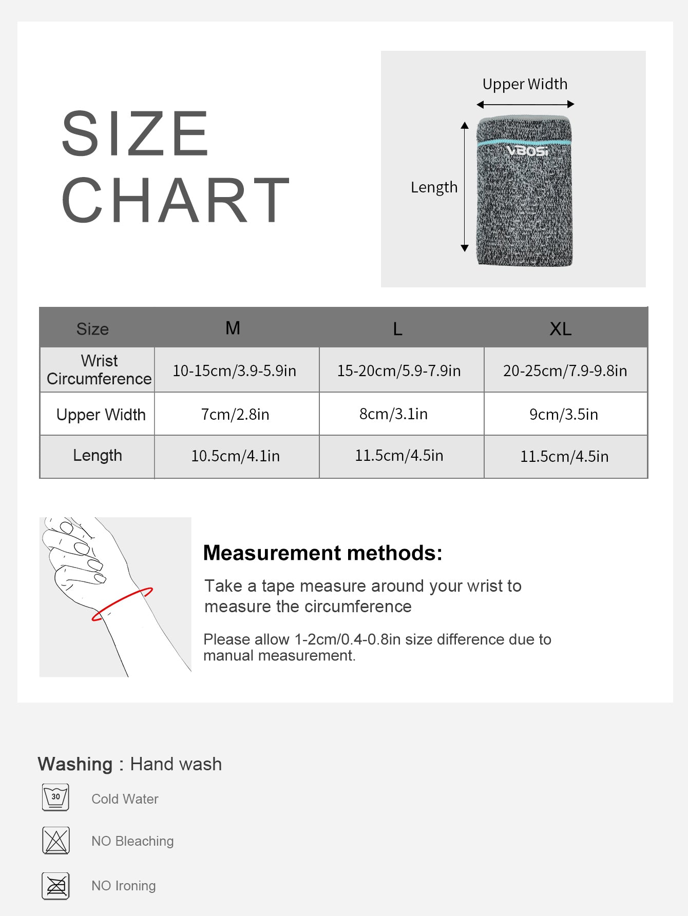 VBOSi 1 Pair Elastic Breathable Wrist Sleeve