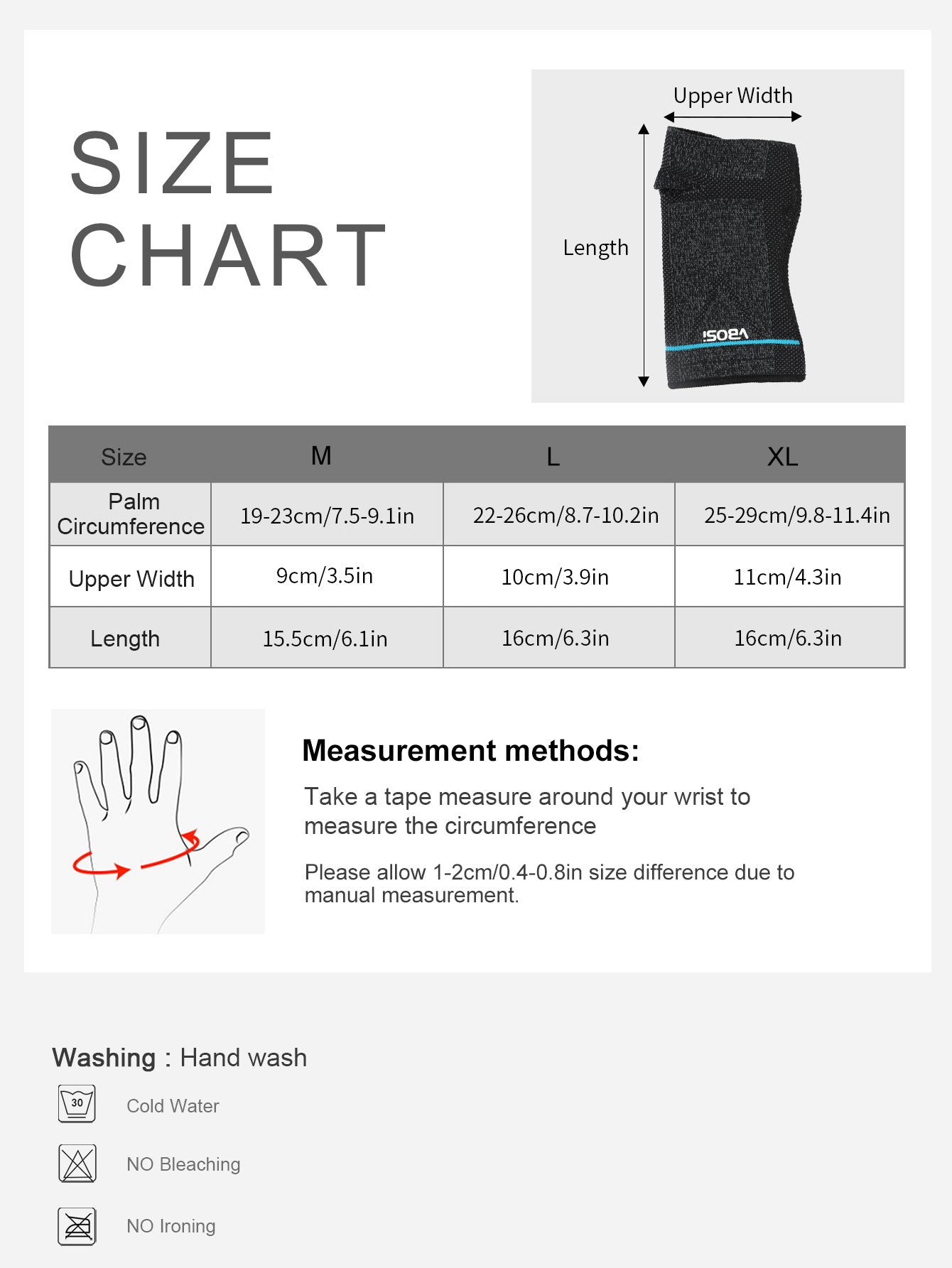 VBOSi 1 Pair Elastic Breathable Wrist Palm Sleeve