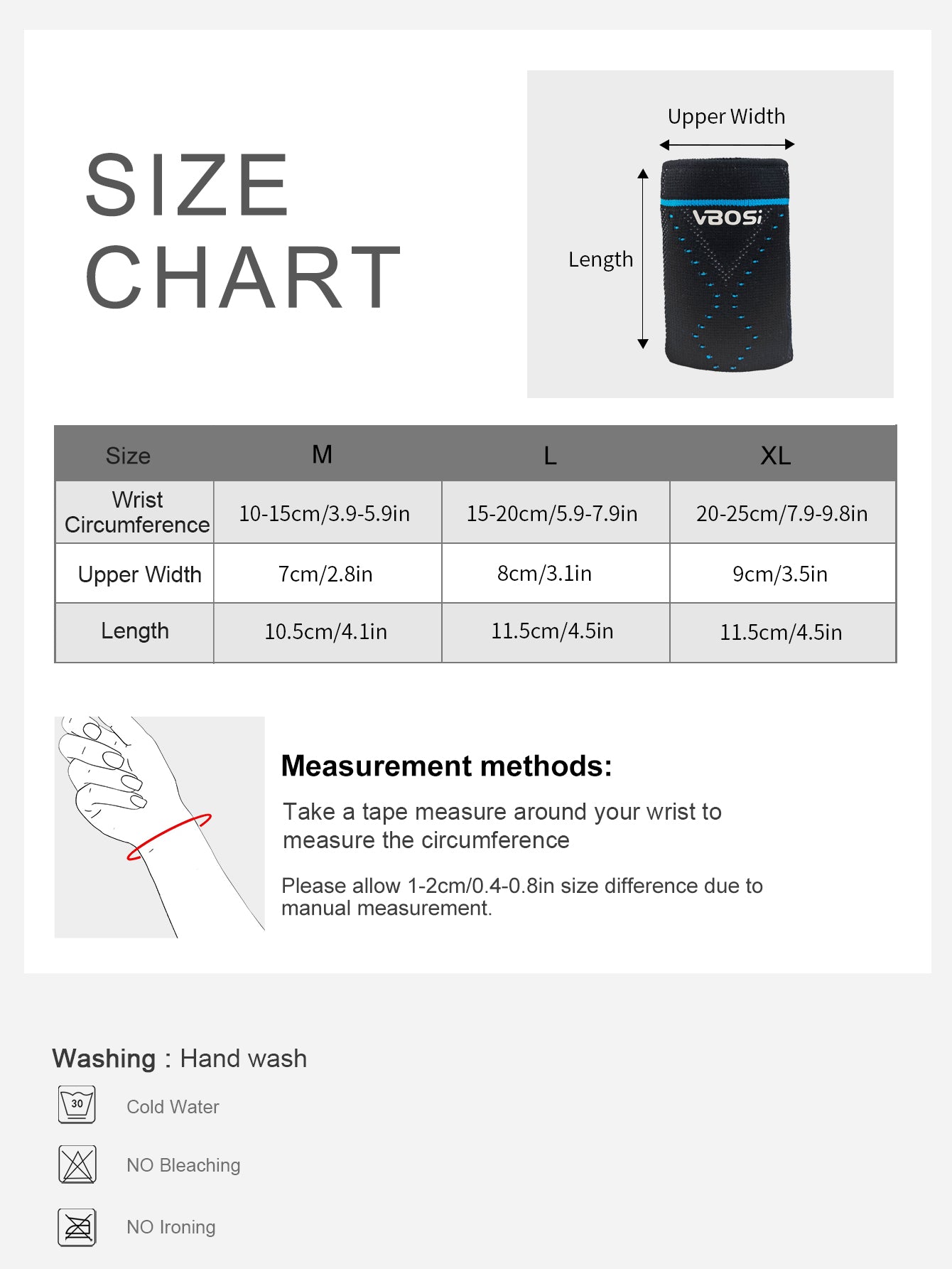 VBOSi 1 Pair Elastic Breathable Wrist Sleeve