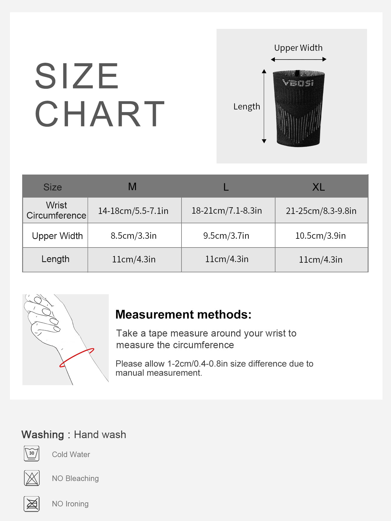 VBOSi 1 Pair Compression Breathable Wrist Sleeve