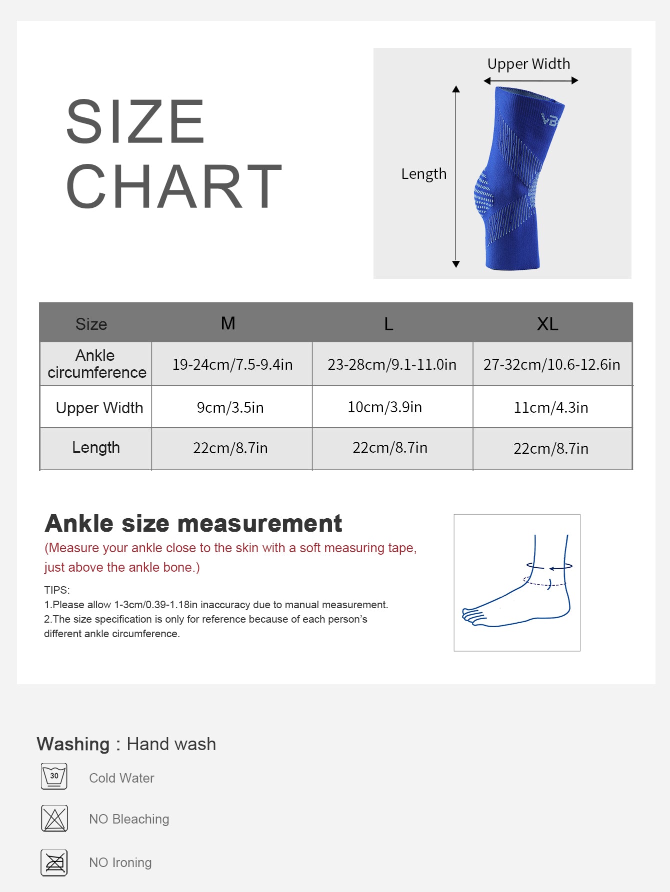 VBOSi 1 Pair Breathable Compression Ankle Sleeve