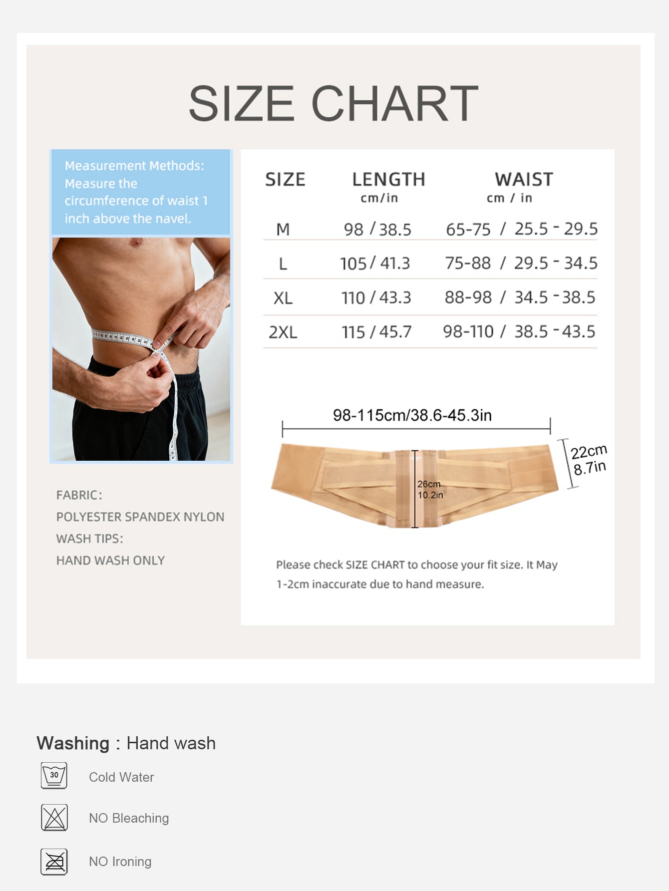 VBOSi Lower Back Support Waist Brace with Steel Bars