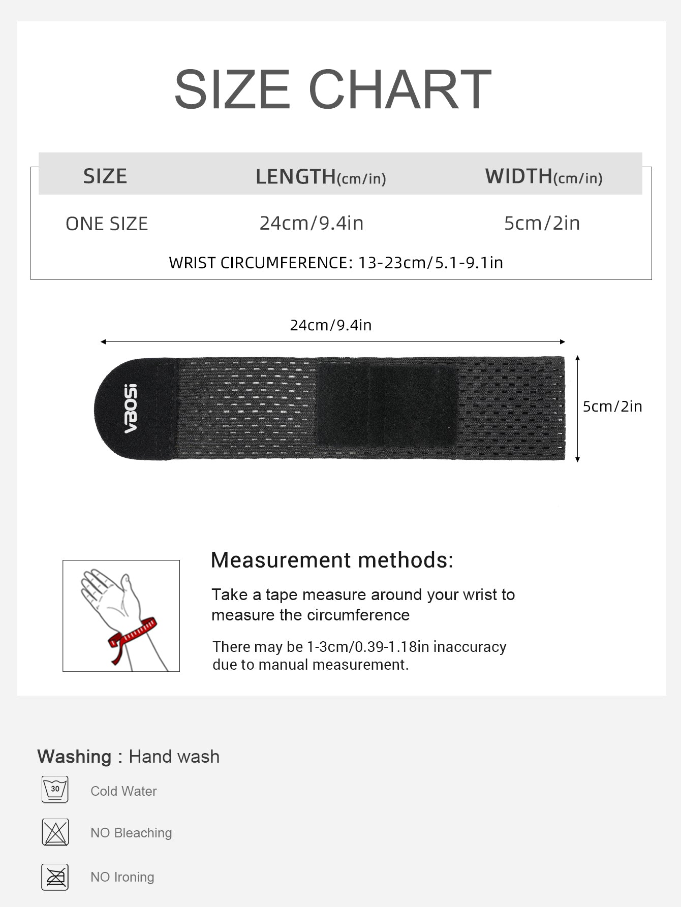 VBOSi 1 Pair Elastic Breathable Wrist Strap