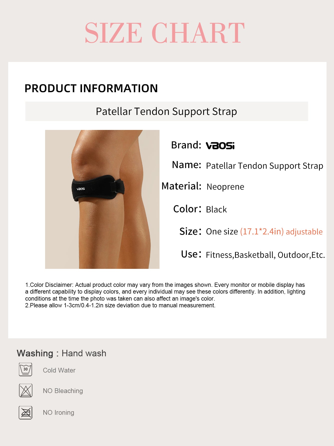 VBOSi Adjustable Neoprene Patellar Knee Brace