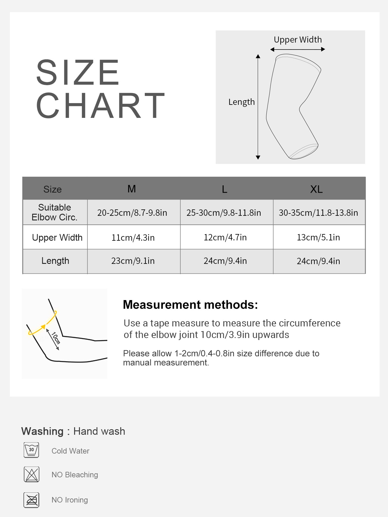 VBOSi 1 Pair Elbow Sleeve with Adjustable Strap
