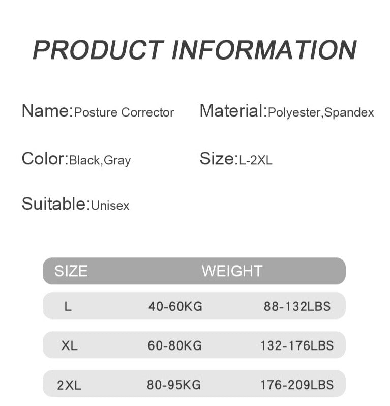 5002 Back Straightener Posture Corrector for Men and Women