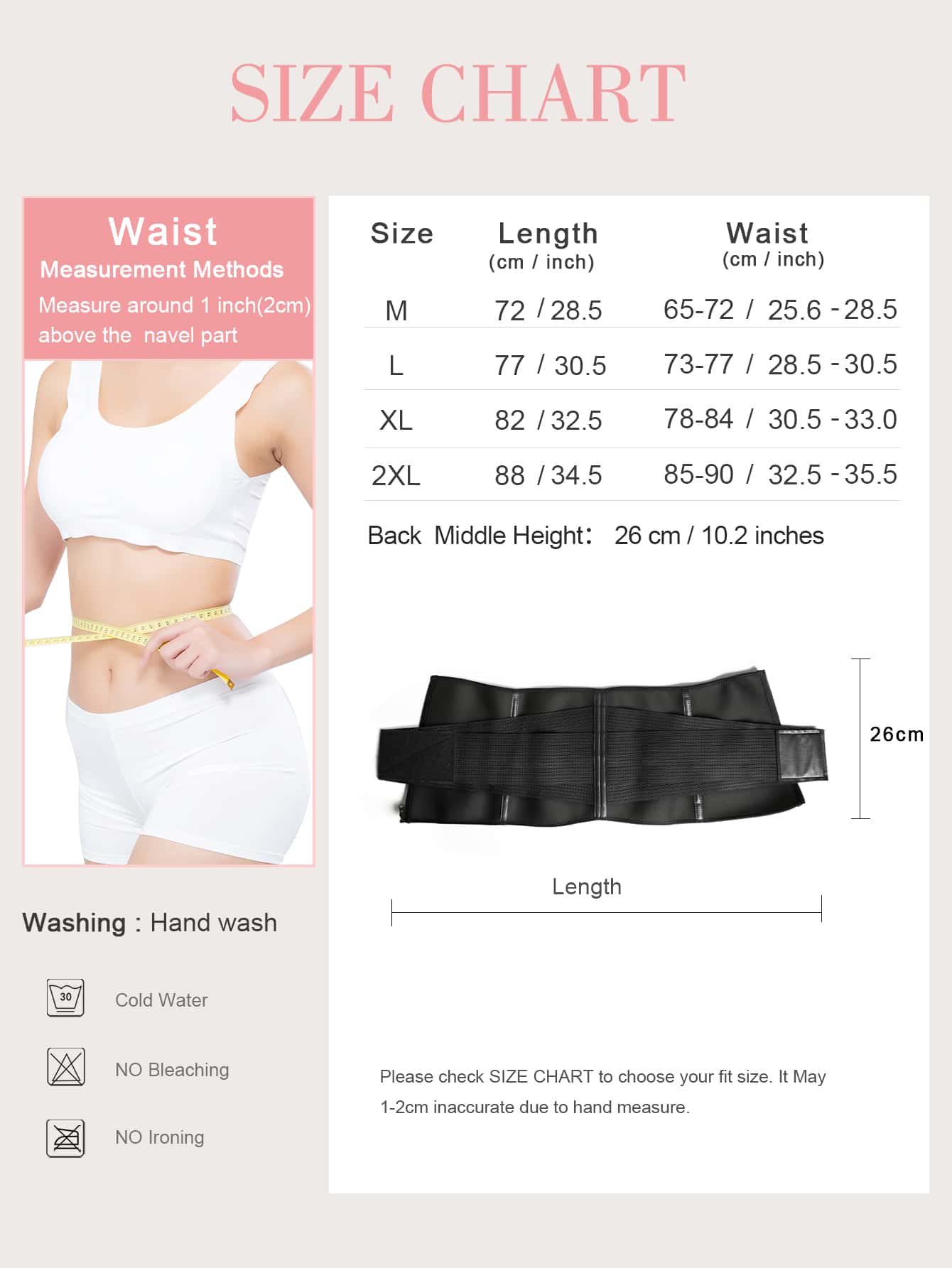 VBOSi Adjustable Zipper Neoprene Waist Trainer Belt