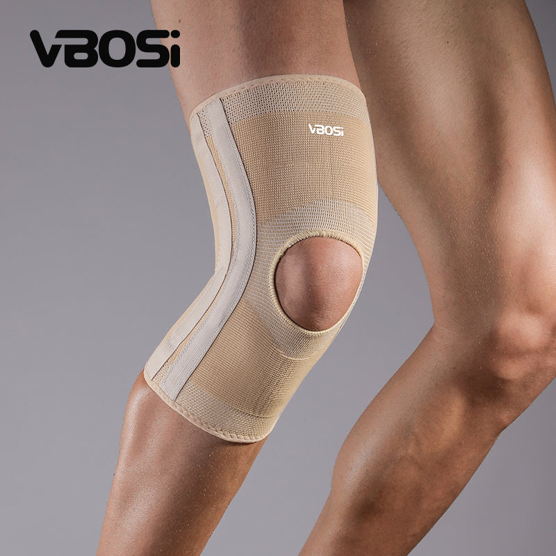 VBOSi 1 Pair Elastic Breathable Men Women Knee Support Sleeve with Spring Stays Stabilizer