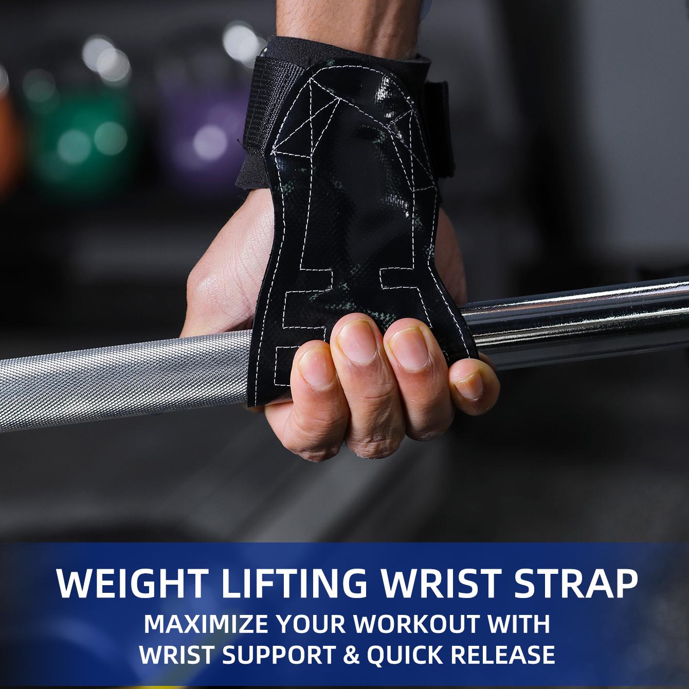 VBOSI Lifting Grip Gloves with Anti-Slip Palm and Wrist Strap