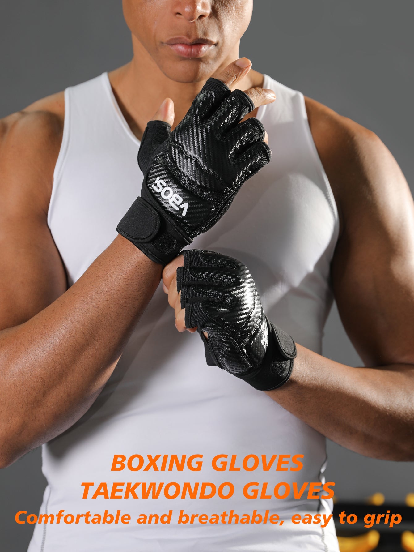 VBOSi Breathable Half-Finger Training Gloves with Grip Bar