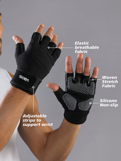 VBOSi Fitness Gloves with Adjustable Strap