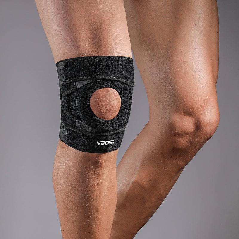 VBOSi 1 Pair Premium Neoprene Sports Knee Support with Stabilizers and Patella Protection Pad