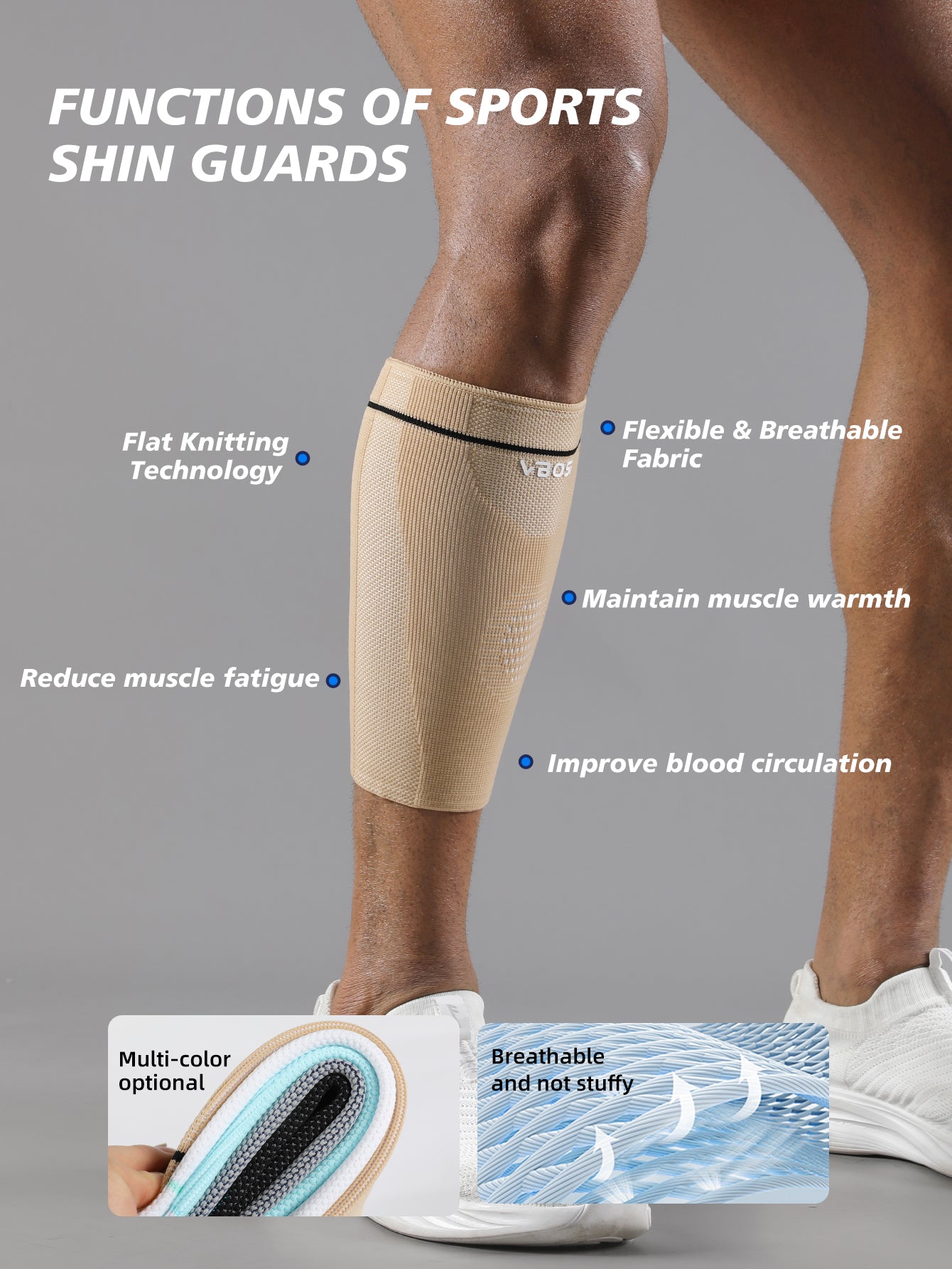 VBOSi 1 Pair Elastic Anti Slip Breathable Calf Sleeve