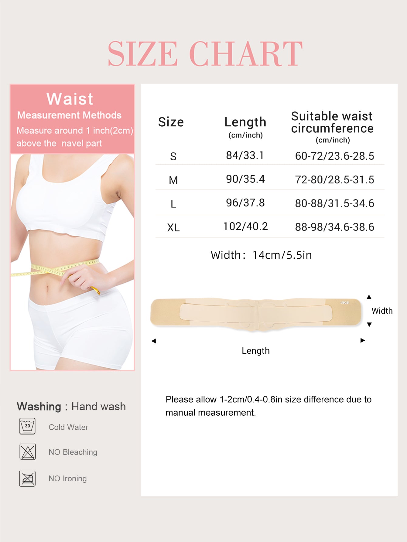 VBOSi Lightweight Waist Support Brace