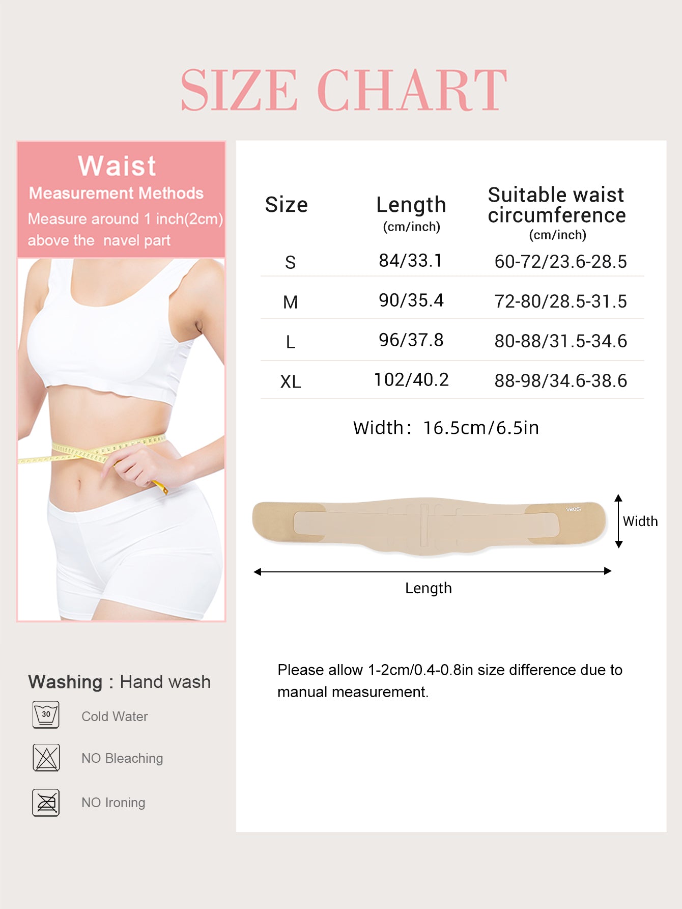 VBOSi Lightweight Waist Support Brace