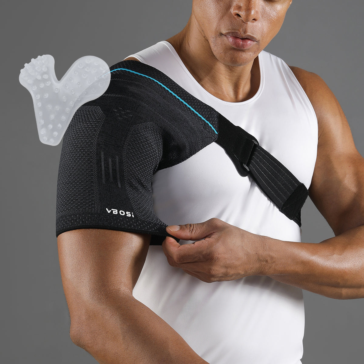 VBOSi Shoulder Support Brace with Detachable Silicone Pad