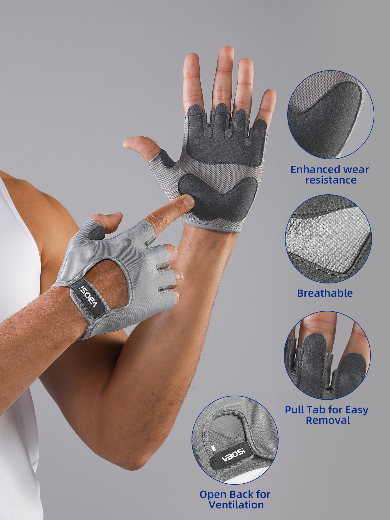 VBOSi Lightweight Breathable Fitness Gloves
