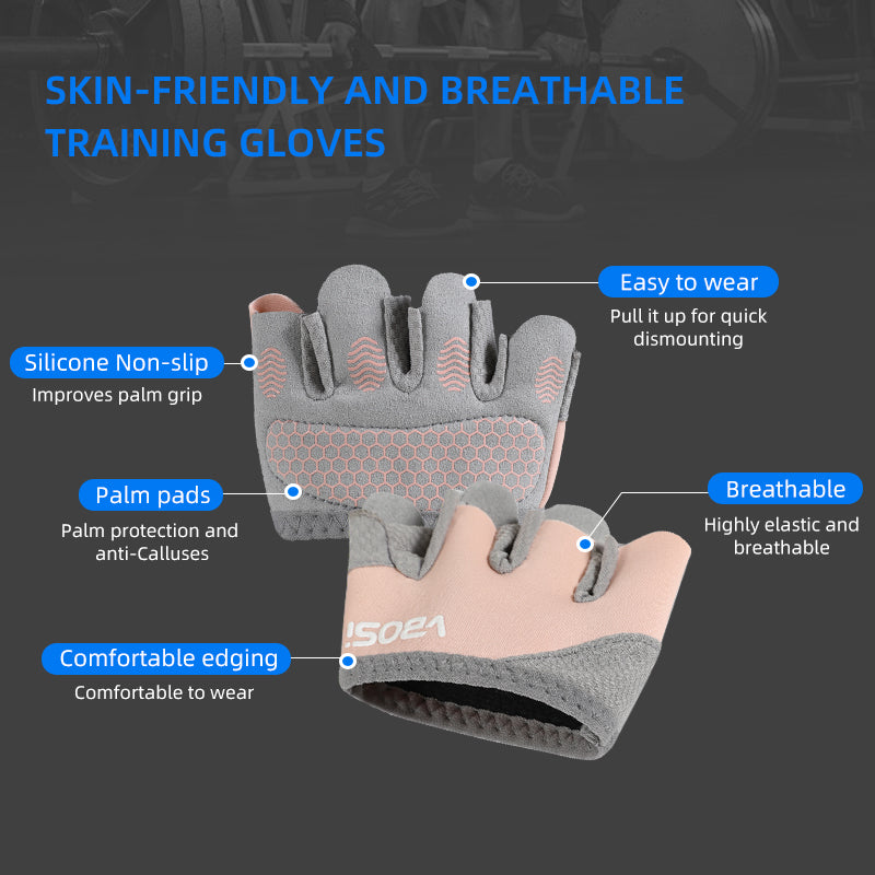 VBOSi Non-Slip Padded Four Finger Fitness Gloves