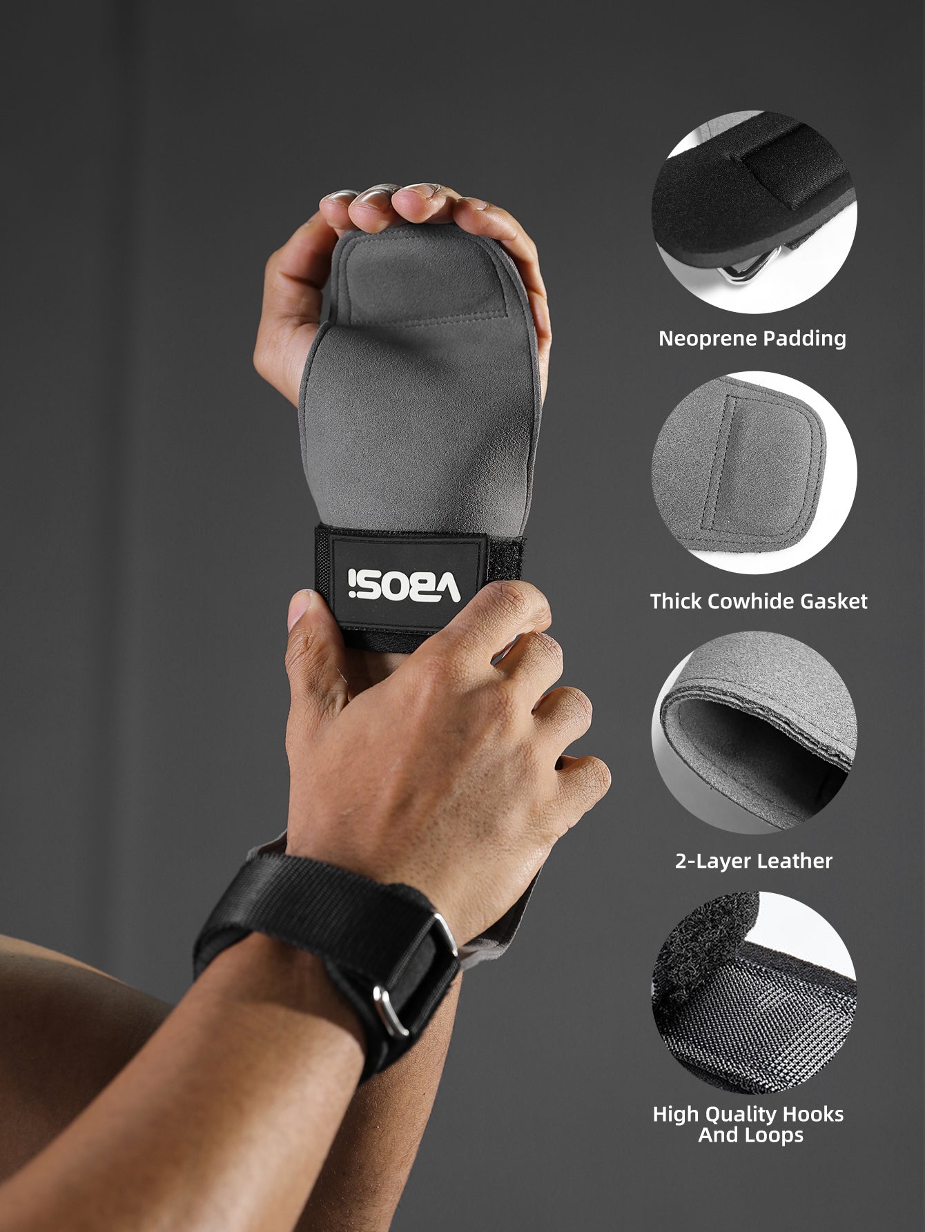 VBOSi Lifting Grips Fitness Gloves