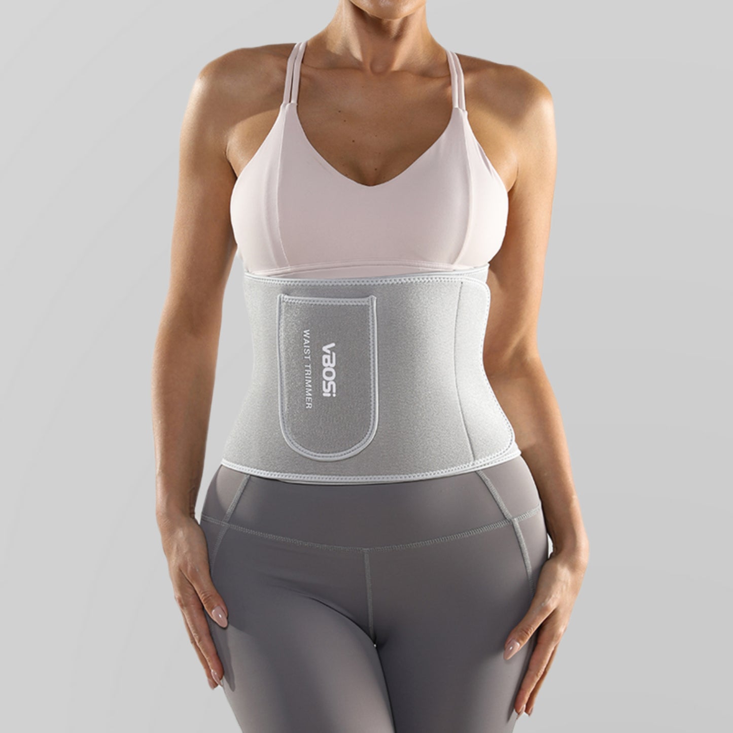 VBOSi Silver-Coated Neoprene Waist Trainer Belt