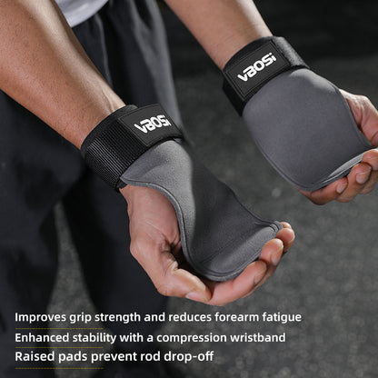 VBOSI Adjustable Weightlifting Grip Gloves with Padded Palm