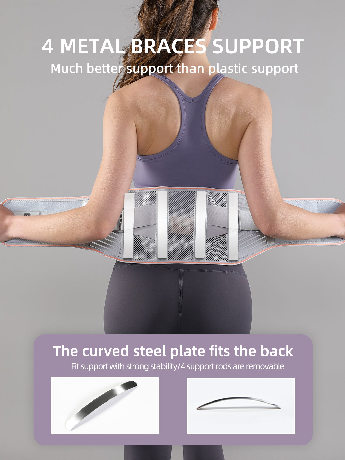VBOSi Lower Back Support Waist Brace with Steel Bars