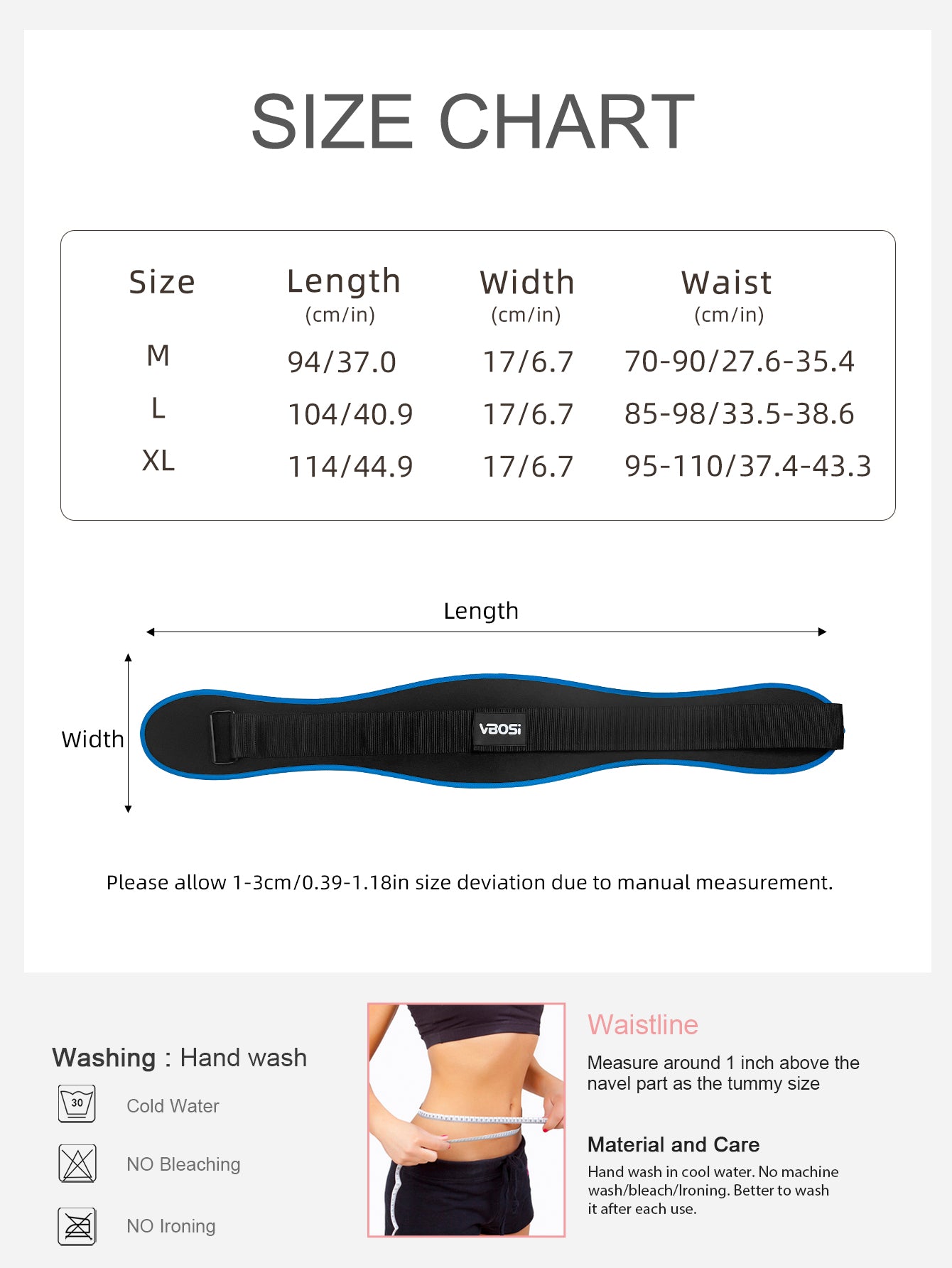 VBOSi Adjustable Lifting Belt Waist Support