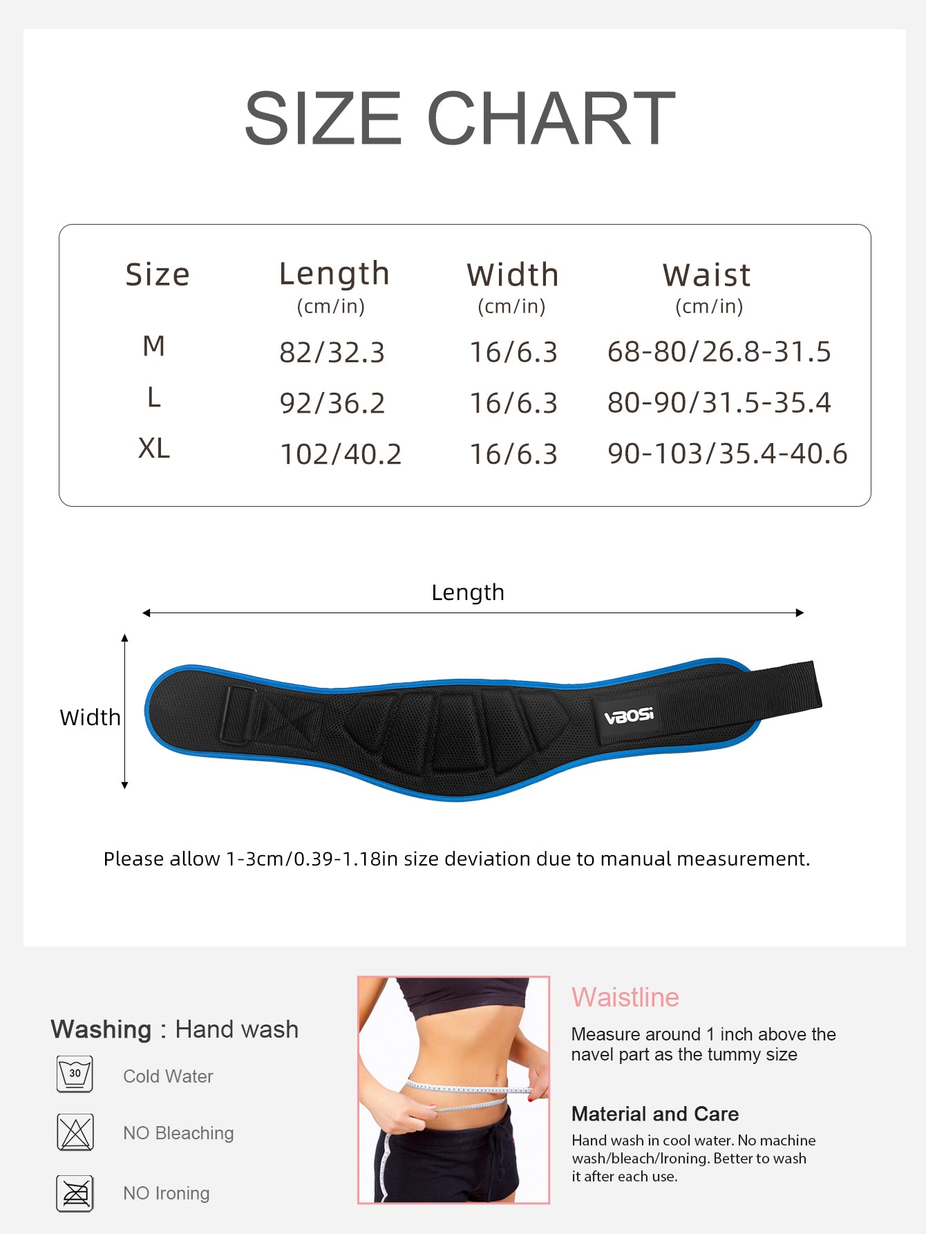 VBOSi Adjustable Lifting Belt Waist Support