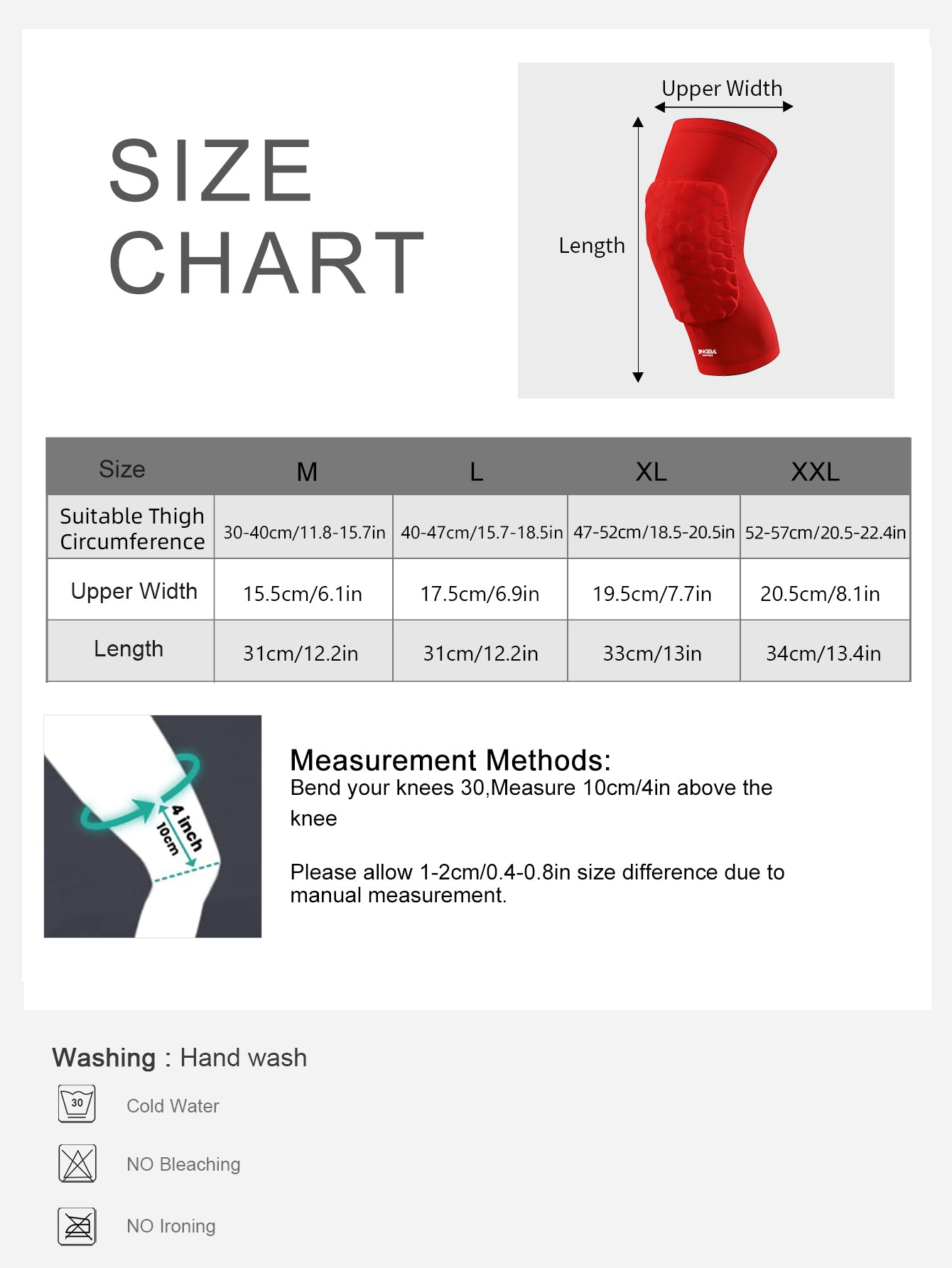 VBOSi 1 Pair Honeycomb Knee Support Sleeve (shorter)