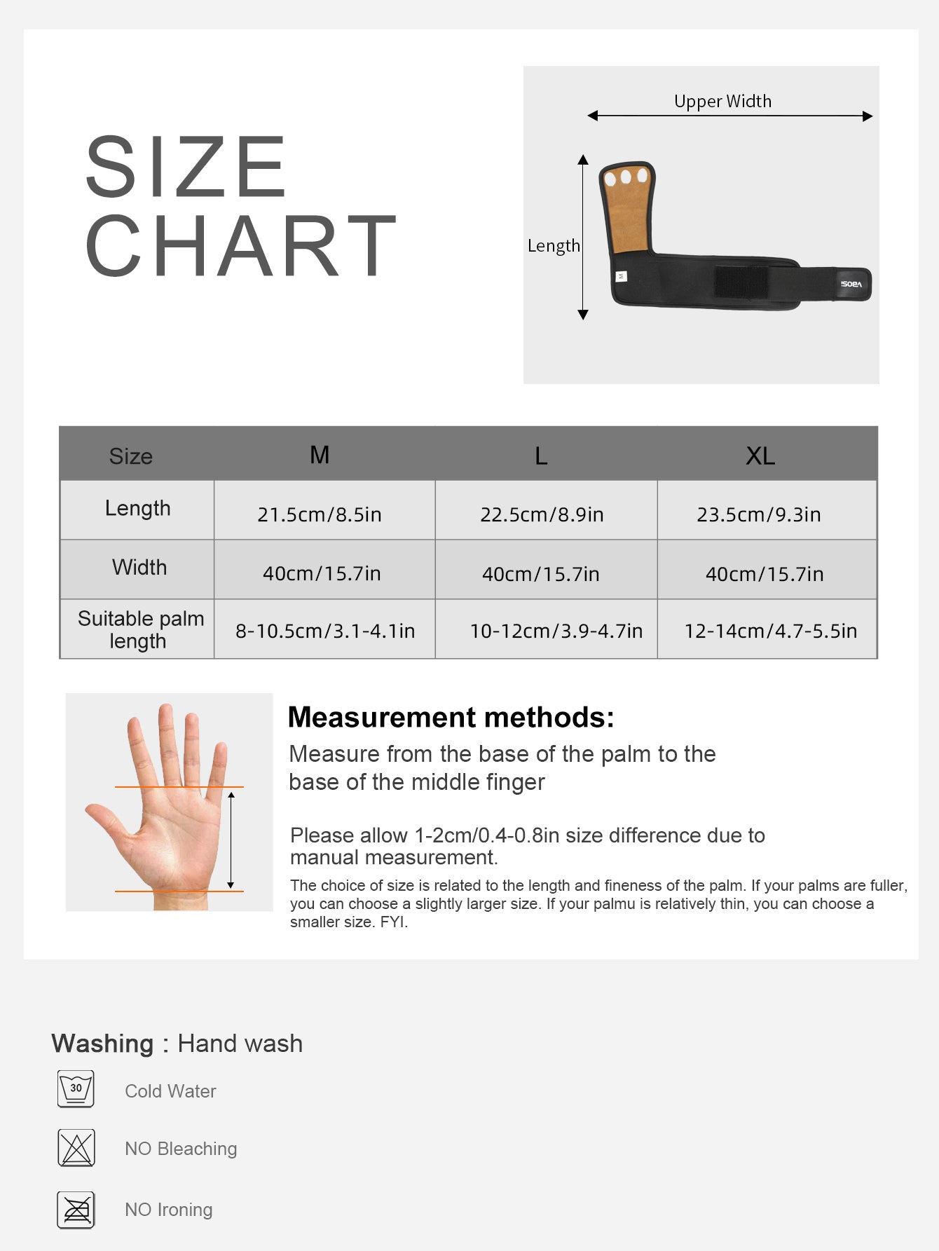 VBOSi Leather Weightlifting Grips Gym Gloves