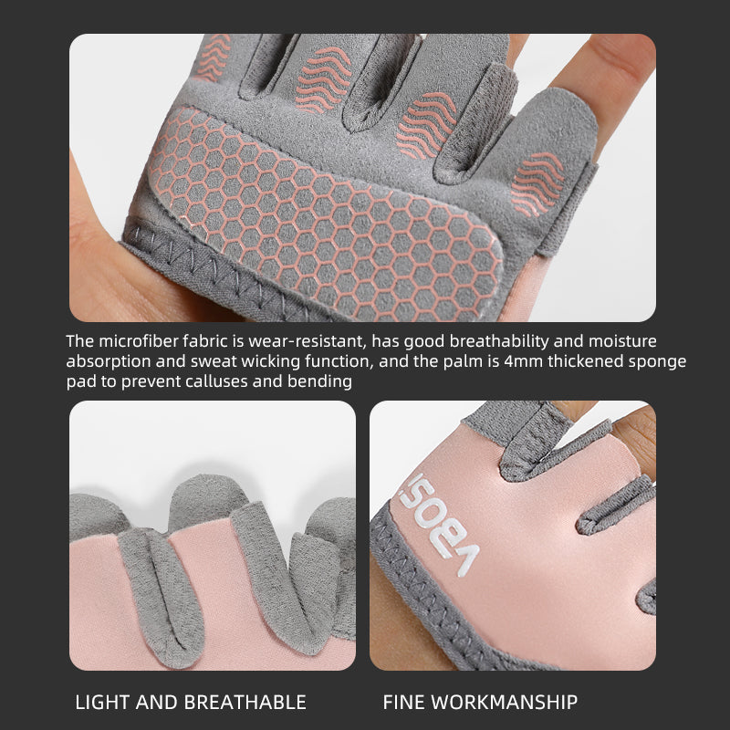 VBOSi Non-Slip Padded Four Finger Fitness Gloves