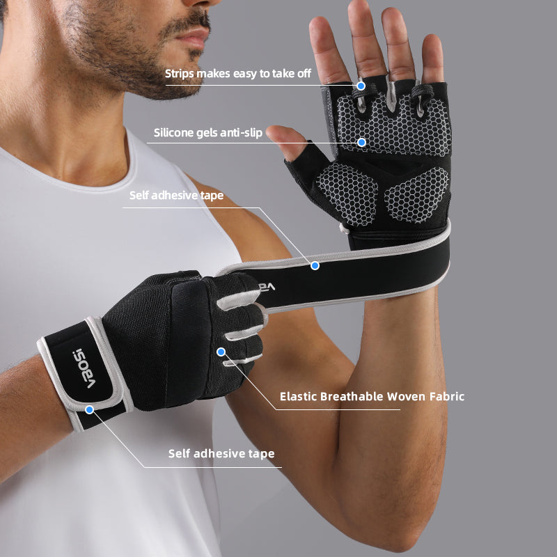 VBOSi Fitness Gloves with Adjustable Strap