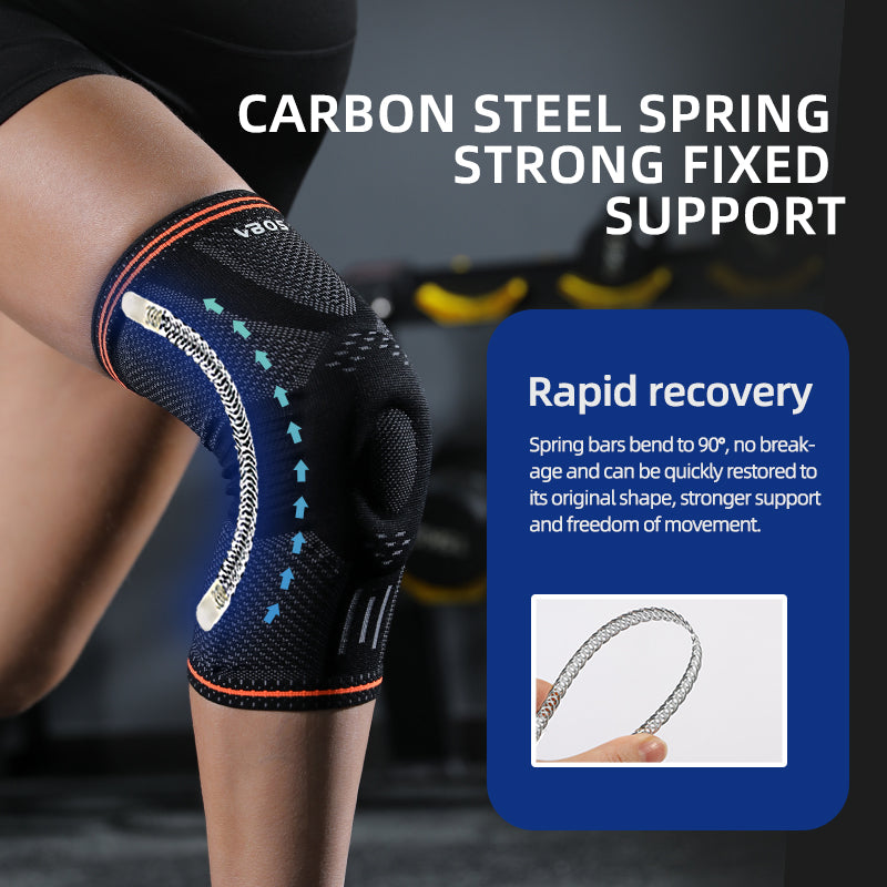 VBOSI 1 Piece Anti-slip Compression Breathable Sports Knee Support with Gel Pad and Stabilizers