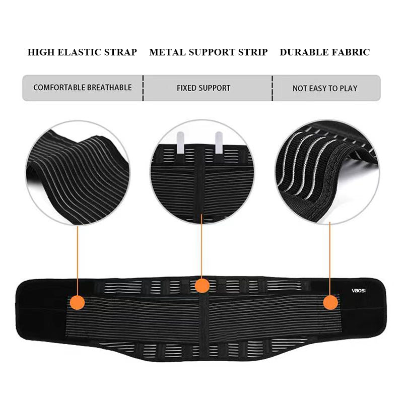 VBOSi Lower Back Support Waist Belt with Steel Bars
