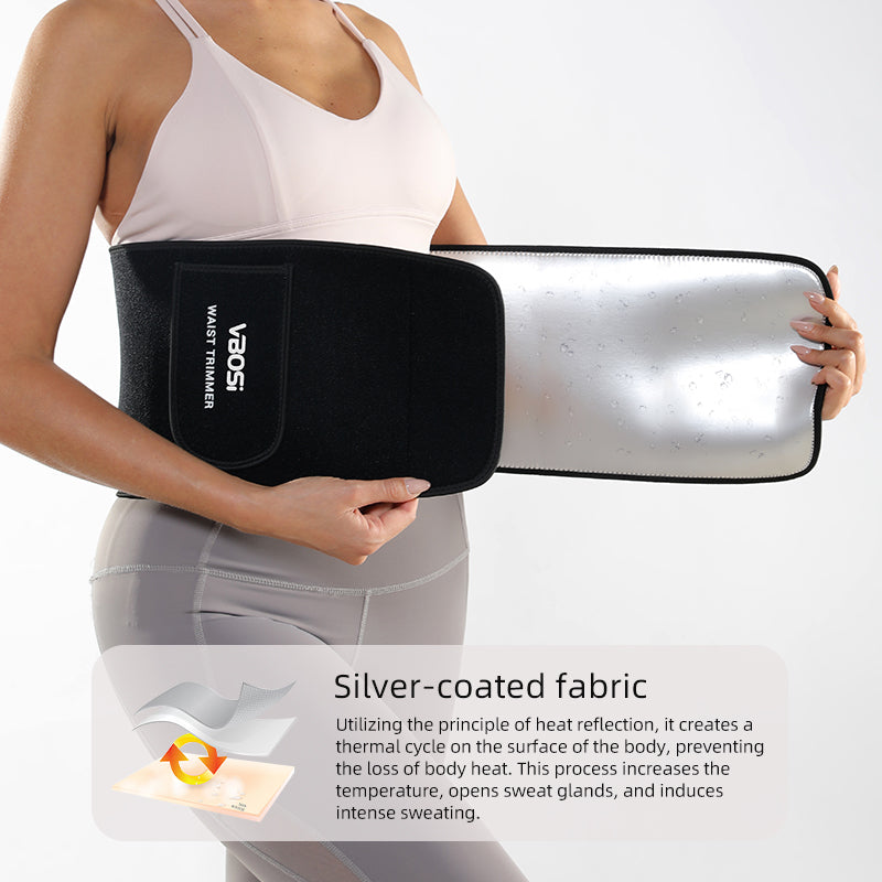 VBOSi Silver-Coated Neoprene Waist Trainer Belt