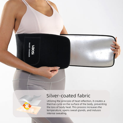 VBOSi Silver-Coated Neoprene Waist Trainer Belt