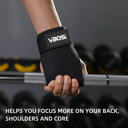 VBOSI Adjustable Weightlifting Grip Gloves with Padded Palm