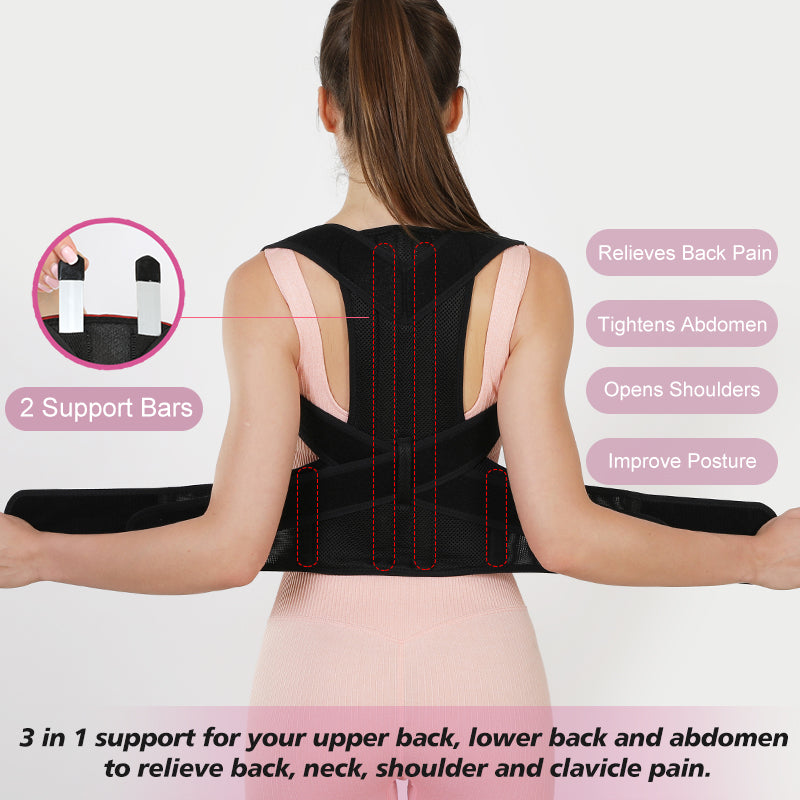 VBOSI Adjustable Posture Corrector Brace with Back Support Belt