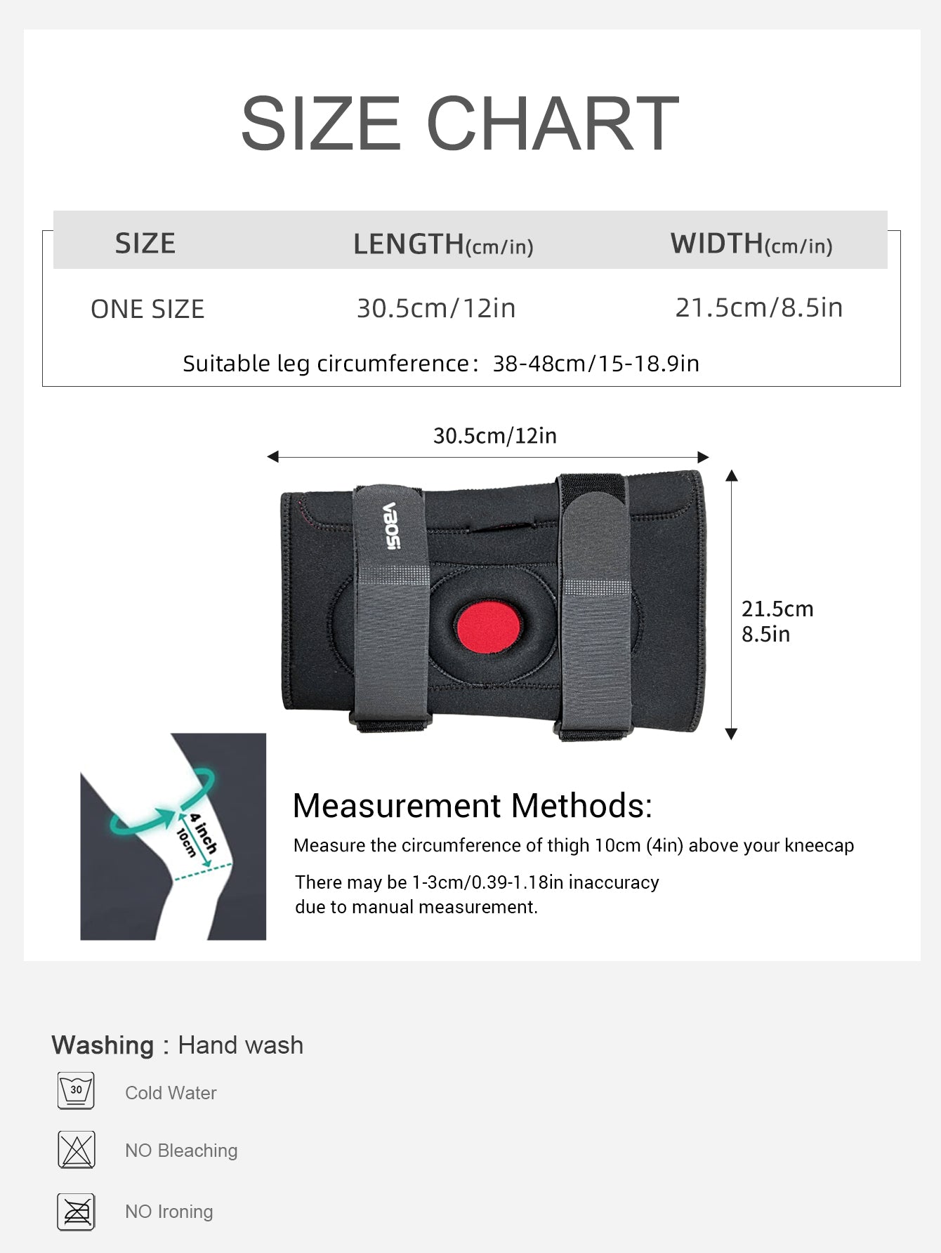 VBOSi 1 Piece Adjustable Hinged Knee Brace