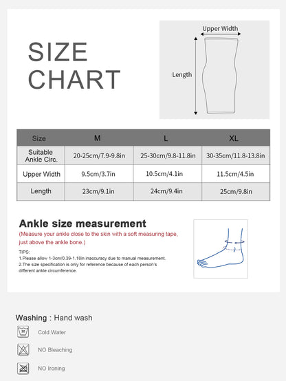 Mangas de compresión de tobillo ajustables: soporte de tobillo cómodo y transpirable