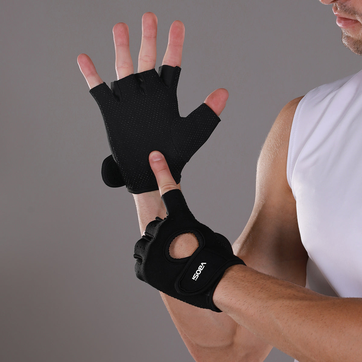 1 par de guantes deportivos antideslizantes transpirables unisex para levantamiento de pesas ciclismo bádminton 