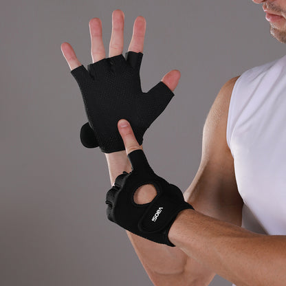 1 par de guantes deportivos antideslizantes transpirables unisex para levantamiento de pesas ciclismo bádminton 