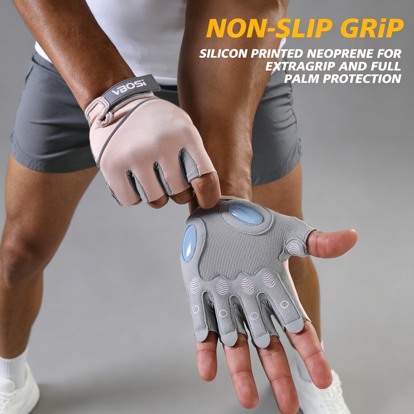 VBOSI Adjustable Workout Gloves with Gel Palm Pads