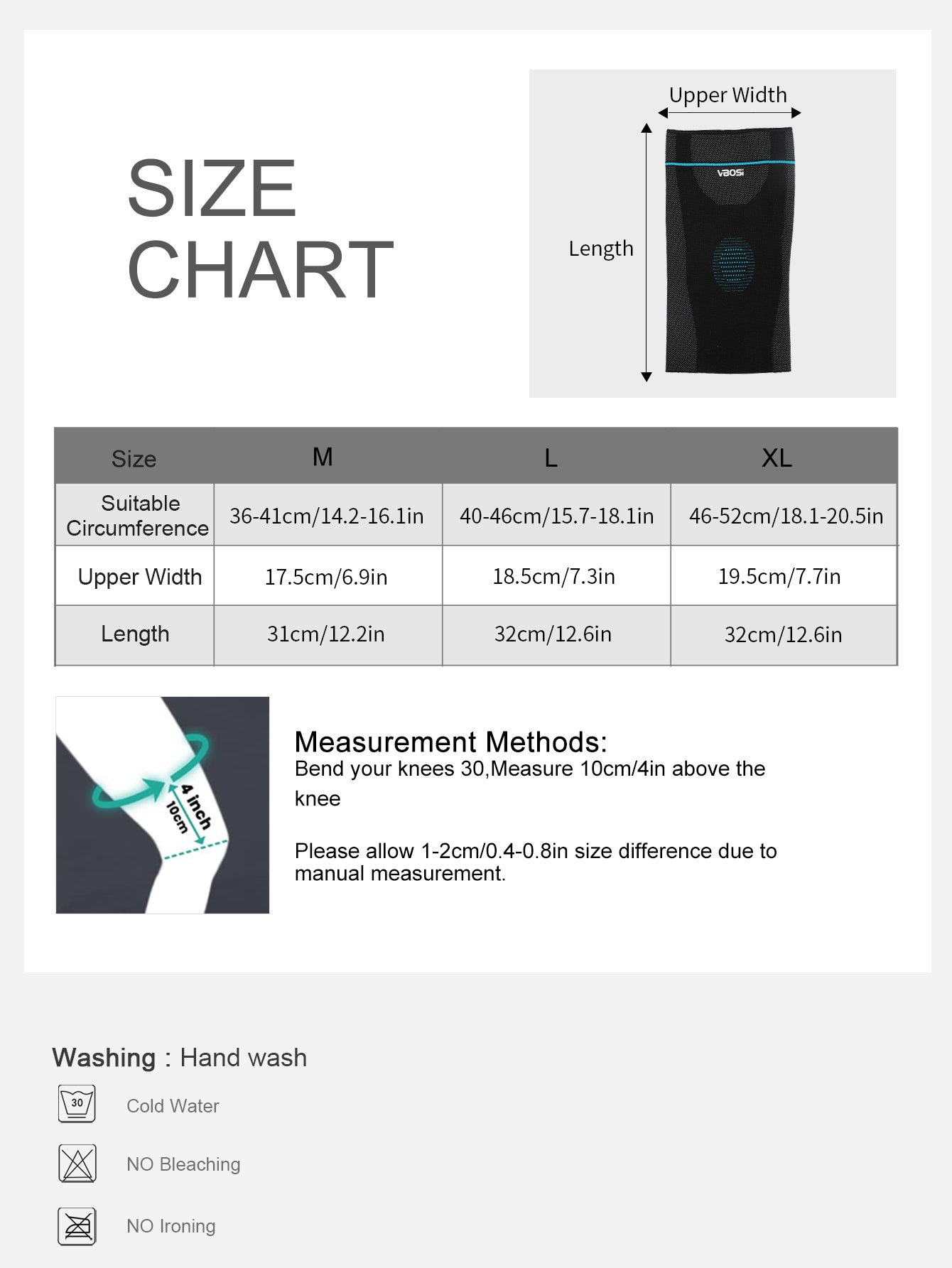 VBOSi 1 Pair Breathable Anti Slip Elastic Knee Sleeve