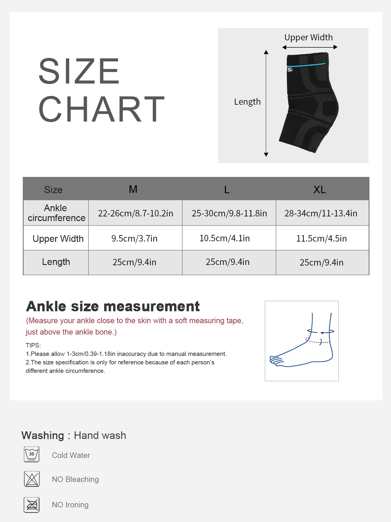 VBOSi 1 Pair Breathable Ankle Sleeve